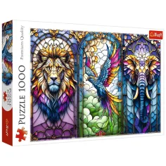 Tierisches Buntglas 1000-teiliges Puzzle - Trefl Bild 1