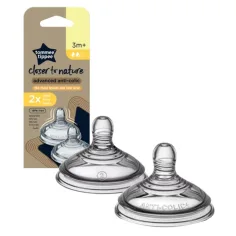 Tommee Tippee: Anti-Kolik mittlere Fluss Sauger (3 Monate+) 2 Stück