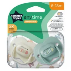 Tommee Tippee: AnyTime 2er Set mit Zahnschienen-Schnullern (6-18 Monate)