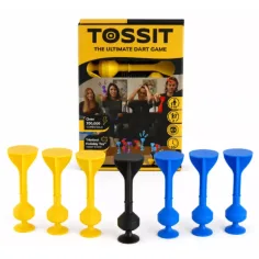 Tossit Starter Pack blau-gelb Silikon haftenden Dart Gesellschaftsspiel