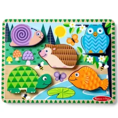 Touch & Feel Waldtiere Holz Tastpuzzle - Melissa & Doug