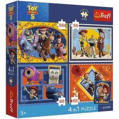 Toy Story 5 - 4 x 88 Teile Premium Plus Kinderpuzzle - Trefl Bild 1