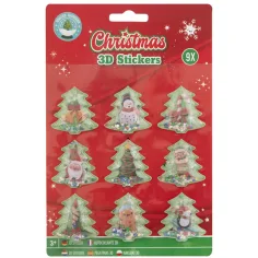 Weihnachtliches 3D-Aufkleber, 9 Stück Paket, verschiedene - 1 Stück Bild 2