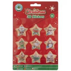 Weihnachtliches 3D-Aufkleber, 9 Stück Paket, verschiedene - 1 Stück Bild 1