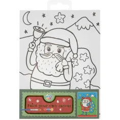 Weihnachtliches Leinwandbild Set, 20x15 cm, 3 Farben + Pinsel Bild 1