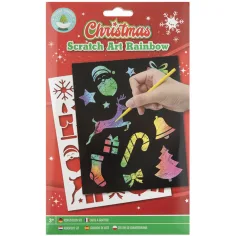 Weihnachtliches Regenbogenkratzbild A5 4-blatt Set