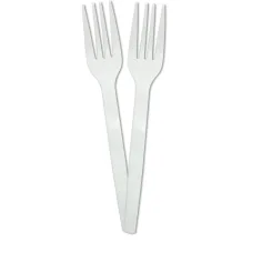 Weißes wiederverwendbares Besteckset mit 10 Stück