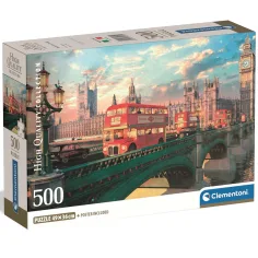 Westminster Brücke bei Sonnenuntergang 500 Teile HQC Kompaktpuzzle - Clementoni