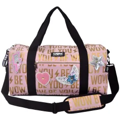 WOW Generation: Rosa-goldene Sporttasche mit Aufklebern 43cm Bild 3