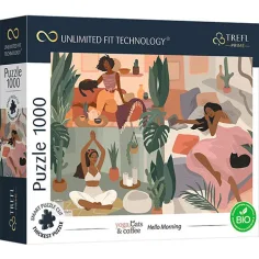 Yoga, Katzen, Kaffee Hallo Morgen 1000-teiliges UFT-Puzzle - Trefl