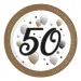 "50" Jahre beschriftete Pappteller 8er-Set 23cm