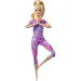 Barbie: Bewegliche Yoga-Puppe mit blonden Haaren in lila Kleidung - Mattel