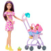 Barbie-Puppe im Blumenkleid Babysitter-Spielset – Mattel