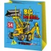 Big Wheel Geschenktasche groß mit Baumaschinen‑Motiv, 26 x 13 x 33 cm