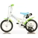 Bluey 12" Kinderfahrrad mit Flaschenhalter und Stützrädern in Weiß-Blau-Grün – Dino Bikes Fahrrad