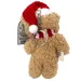 Brauner Plüschbär-Schlüsselanhänger mit Weihnachtsmannmütze, 12 cm