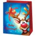 Cardex: Große Geschenktasche mit rotnasigem Rentier, 26x13x33 cm