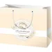 Cremefarbene mittelgroße Hochzeit-Geschenktasche 18x10x23cm
