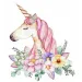 Diamantmalerei-Set: Einhorn mit Blumen 10x15cm