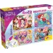 Disney Prinzessinnen 2-in-1 Maxi Puzzle 4x48 Teile und Malbuch 35x25cm – Lisciani
