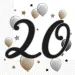 Elegante 20. Geburtstags-Papierserviette – 2-lagig, 33x33 cm, 20 Stück