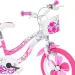 Flappy 16” Kinderfahrrad mit Korb und Puppensitz in Rosa-Weiß – Dino Bikes Fahrrad