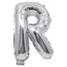 Folienballon in Buchstabenform, silberfarben – Buchstabe R, 32 cm