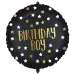 Folienballon zum Geburtstag – mit der Aufschrift „Birthday Boy“, schwarz-gold mit Sternen, 46 cm