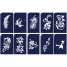 Frauen 1 Glitzertattoo-Schablonenset 10-teilig