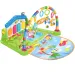 Fröhliche Tiere grüner Spielteppich mit Baby-Klavier 64x78cm