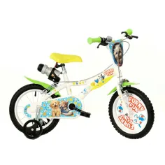 Furry Fun Kinderfahrrad mit Hunde- und Katzenmotiven, Größe 14 – Dino Bikes