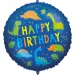 Geburtstags-Folienballon – mit „Happy Birthday“-Aufschrift, Dinosaurier-Muster, 46 cm