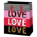 Gestreifte Love große exklusive Geschenktasche 27x14x33cm