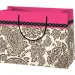 Große Geschenktasche mit rosa Rand 27x14x33cm