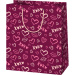 Große rote Geschenktasche mit Herzchenmuster, 26 × 13 × 33 cm