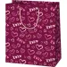 Große rote Geschenktasche mit Herzchenmuster, 26 × 13 × 33 cm