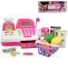 Happy Shopping: Weiß-rosa Registrierkasse mit Mikrofon, Sound und Zubehör 29x16cm