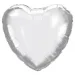 Herzförmiger Folienballon – silber, 46 cm