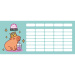 ICO: Lizzysuli Lollipop Capybara mit Capybara-Motiv – Stundenplan auf einem Blatt, zweiseitig bedruckt