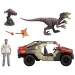 Jurassic World: Wiedergeburt Kampf-Fahrzeug-Set mit Abschussvorrichtung und Velociraptor – Mattel