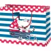 Katze in einem Segelboot große Geschenktasche 27x14x33cm