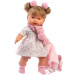 Llorens: Alexandra, 42 cm große weinende Puppe mit Schnuller im rosafarbenen Mantel.