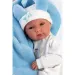 Llorens: Bimba 35 cm große Puppe mit blauem Hasenschlafsack