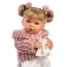 Llorens: Júlía 42cm weinende Puppe mit Schnuller in rosa Mantel