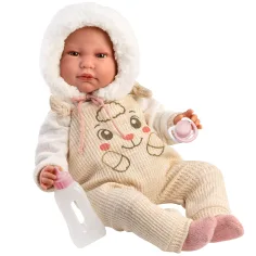 Llorens: Luis, 45 cm große weinende Babypuppe mit Fläschchen und Schnuller. Bild 1