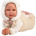 Llorens: Luis, 45 cm große weinende Babypuppe mit Fläschchen und Schnuller.