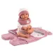 Llorens: Mimi 42 cm große weinende Puppe mit rosa Bärenohren und weichem Schlafsack