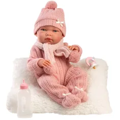 Llorens: Nica, 40 cm große Neugeborenenpuppe mit Babyflasche und Kissen Bild 2