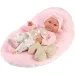Llorens: Nica 40 cm großes Neugeborenes mit Teddybär und rosa Bettchen