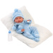Llorens: Nico, 40 cm große Neugeborenenpuppe mit Fläschchen und Kissen.